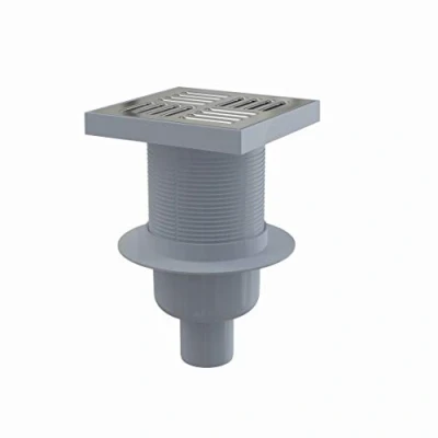 Image de Siphon de sol avec grille en inox 150x150/50 mm sortie verticale