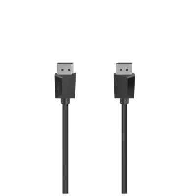 Image de Hama Câble Displayport 1.2 pour la transmission de données numériques et signaux audio/vidéo (21,6 Gbit/s, Ulltra HD, 4k, double blindage, PVC, 3m) noir