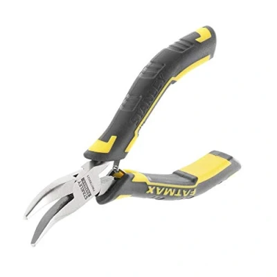 Image de Stanley Fmht0 80523 Mini Pince À Becs 1/2 Longs/Coudés Gamme FatMax Design Compact Ressort De Rappel Maintient Et Serre Poignée Bi Matière Acier Trempé