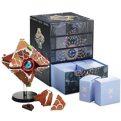 Image de CC Countdown Characters Numskull Figurine de collection Destiny 2024 en forme coquille fantôme pain d&#039;épice Marchandise officielle Statue calendrier l&#039;Avent à construire
