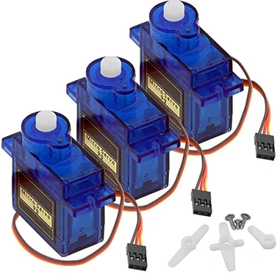 Image de AZDelivery 3x Micro Servo Motor 9G Compatible avec SG90 pour RC Robot Hélicoptère/Avion Arduino et Raspberry Pi Incluant Un E Book!