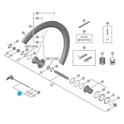 Image de moyeu de roue velo Shimano Y0m598030 Axe Complet WH R9200 C50 TU R Unisexe, Argente, Taille Unique