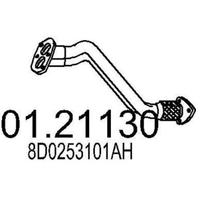 Image de MTS 01.21130 Tuyau d&#039;échappement 680 avant pour silencieux au milieu AUDI: A4 B5 Berline, Avant, VOLKSWAGEN: Passat Break