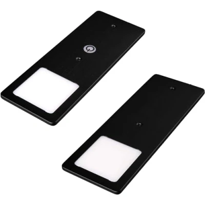 Image de Kalb Lot de 2 spots LED encastrables 5 W Très plats Avec fonction variateur tactile Blanc chaud