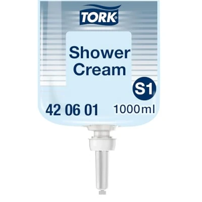 Image de Tork Savon liquide Corps &amp; Cheveux 420601 Gel douche et Shampooing 2 en 1 pour distributeurs S1 Qualité Premium parfum frais unisexe x 1000 ml