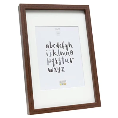 Image de Deknudt Frames S40AH4 P1 Cadre Photo Basic avec Passe Partout Moulure Haute en Bois/MDF Brun 20 x 30 cm