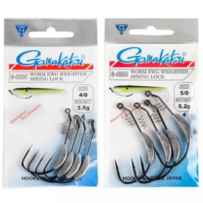 Image de Gamakatsu Worm EWG Weighted Spring Lock Maat : size 3/0 1.80gr