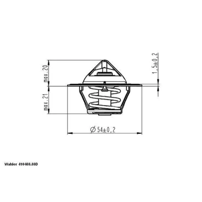 Image de WAHLER 410488.88D Thermostat d&#039;eau 88 avec joint d&#039;étanchéite NISSAN: Micra 3, Note I, C+C 3