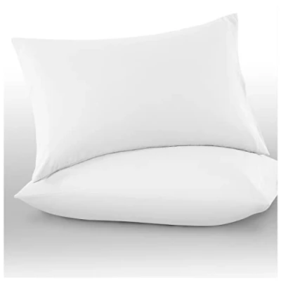 Image de Lot de 2 taies d&#039;oreiller Unies en Microfibre Blanc 74 x 48 cm