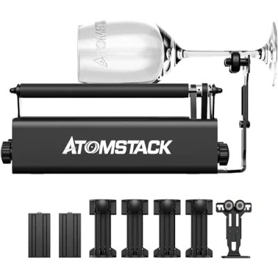 Image de ATOMSTACK R3 Pro Support rotatif à 360 pour gravure laser d&#039;objets cylindriques de différentes tailles