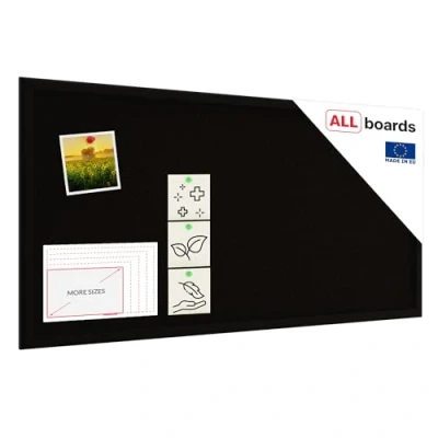 Image de Tableau en liège NOIR 80x40 cm Cadre bois laqué