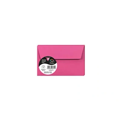 Image de Clairefontaine 26571C Sachet de 5 Enveloppes Auto Adhésives Format 9x14cm 120g/m² Coloris Fuchsia Invitation Evènements et Correspondance Gamme Pollen Papier Premium Lisse