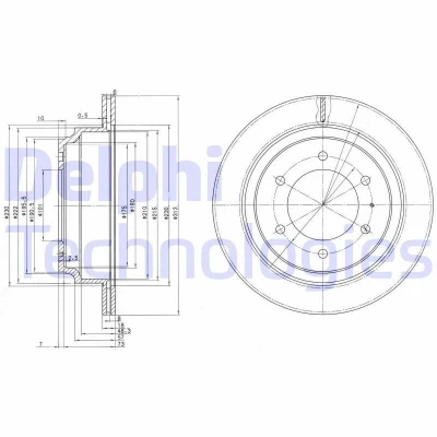 Image de DELPHI BG3353 Disque de frein 313 18 6 ventilé huilé non traité sans roulement roue, bague ABS OPEL: Frontera B SUV