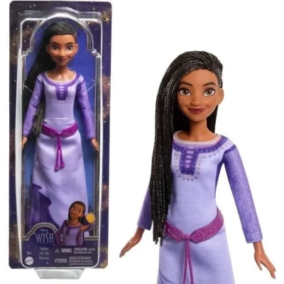 Image de Mattel Disney Wish, Asha et la bonne étoile Poupée Du Royaume De Rosas Avec Vêtements Emblématiques Amovibles, 5 Points D&#039;Articulation, Jouet Enfant, A Partir 3 Ans, HPX23