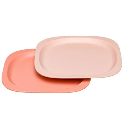 Image de nip Eat Green Lot de 2 assiettes écologiques pour enfants sans mélamine ni BPA Passe au lave vaisselle et micro ondes Orange