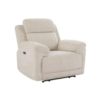 Image de Fauteuil relax électrique en tissu chiné beige KELUNO