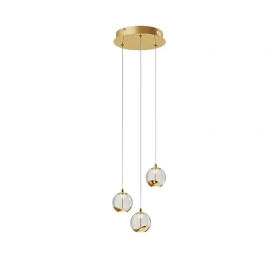 Image de LED Suspension en Verre Hayley Transparent e. a. pour Salon &amp; Salle à manger (à 3 lampes,), Luminaire, Lampe plafond, Luminaire Plafonnier, Suspendue