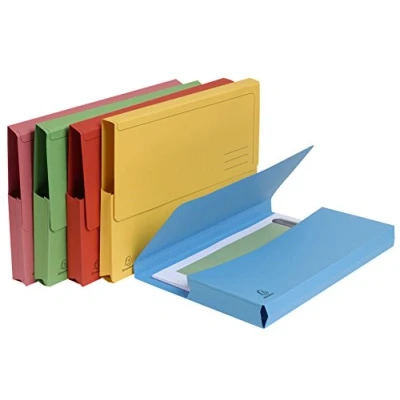 Image de Exacompta Réf. 46970E Carton de 100 chemises Poche avec soufflet 32 mm Forever® 290 g/m² 100% recyclées et certifiées Ange Bleu dimensions 24 x cm pour format A4 5 couleurs assorties
