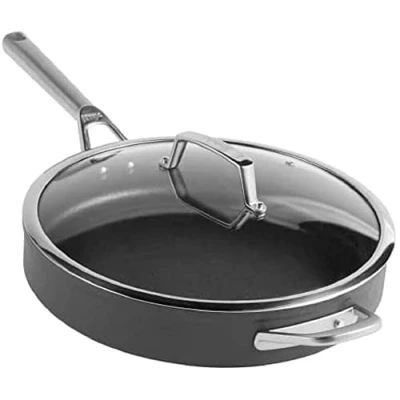 Image de Ninja Zerostick C30130UK Sauteuse de qualité supérieure avec couvercle en verre, antiadhésive, aluminium anodisé dur, compatible induction, passe au lave vaisselle et four jusqu&#039;à 260 C,