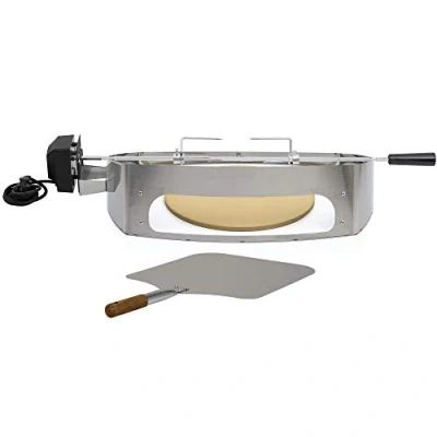 Image de BBQ TORO Set de bagues à Pizza avec Broche Griller (Convient la série Weber Q200 / Q2000) Insert et rôtir Rôtissoire Moteur élément