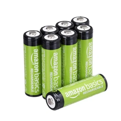 Image de Amazon Basics NiMh Piles rechargeables AA, pré chargées, Lot de 8 (le visuel peut différer)