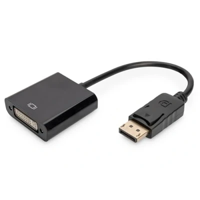 Image de Adaptateur DisplayPort, DVI Digitus AK 340409 001 S [1x port Display mâle =&gt; 1x femelle 24+5 pôles] 0.15 m noir