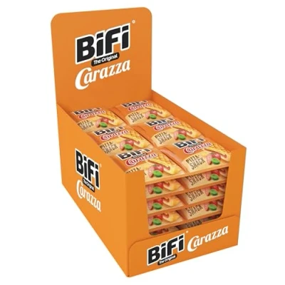 Image de BiFi Carazza Original Lot de 30 mini pizzas à emporter, x 40 g, pour les déplacements, le bureau et la pause déjeuner, avec salami, sauce pizza fromage