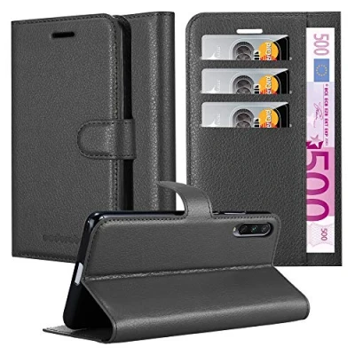Image de cadorabo Coque pour Xiaomi Mi A3 en Noir DE Jais Housse Protection avec Fermoire Magnétique, Stand Horizontal et Fente Carte Portefeuille Etui Poche Folio Case Cover