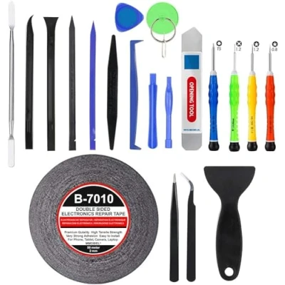 Image de MMOBIEL Kit Complet d&#039;outils 21 en 1 compatible avec Réparation de Smartphones/Tablettes (iPhone iPad Samsung Motorola Huawei ...)