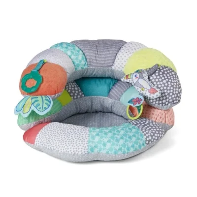 Image de Infantino 2 in 1 Tummy Time &amp; Seated Support Oreiller pour Nouveaux nés et Bébés Plus Âgés Jouets Détachables Développement des Muscles du Cou Tapis Confortable