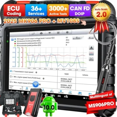 Image de Autel MaxiCOM MK906 Pro avec MV108 Outil Diagnostic Auto, Nouveau Modèle 2024 MS906 Pro/ MS906BT/ MK906BT, Codage ECU comme MS908 MK908, Contrôle Bidirectionnel, 36+ Service,Diagnostic Complet Système