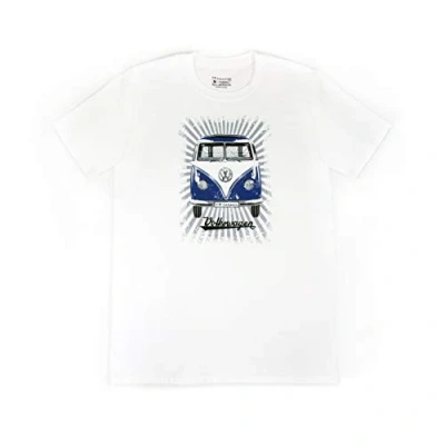 Image de BRISA VW Collection Volkswagen Combi Bus T1 Camper Van T Shirt à la Mode avec Coupe Classique, Chemise Manches Courtes pour Hommes et Femmes Motif rétro (M/Rayure/Bleu/Blanc)