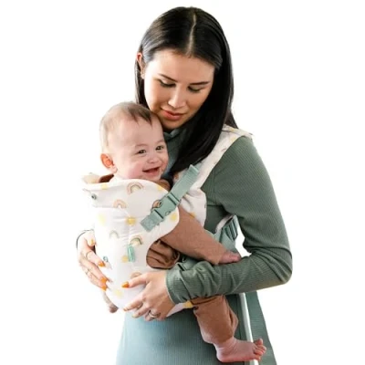Image de Infantino Porte bébé 4 en 1 Flip Bebe Ergonomique et Convertible Modes de Portage Confortable Sangles Ajustables Rembourrées Pour les bébés 3,6 à 14,5 kg Arc Ciel