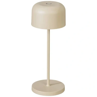 Image de Konstsmide Lille mini lampe de table d&#039;extérieur sans fil avec station charge Ø7,5 x 20 cm 2,5W LED dimmable incl. IP54 beige