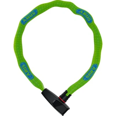 Image de ABUS Antivol à Chaîne Catena 6806K vélo léger en acier trempé avec gaine textile la mode carrée niveau de sécurité 6 85 cm Vert