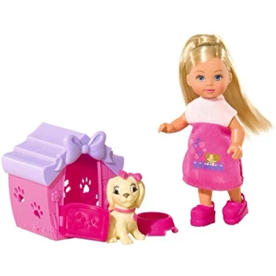 Image de Simba Evi Love Chiot et sa Niche Mini Poupée 12cm Accessoire Gamelle Rose Inclus Dès 3 Ans 105735867S12