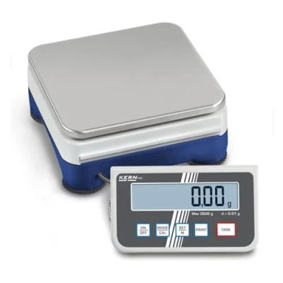 Image de Balance de précision haute résolution avec auswerte Appareil [Kern PCD 25002] amovible pour une flexibilité maximale, capacité [Max] : 2500 g, graduation [d] : 0,01 plateau mesure : BXT 160 x mm (Inox)