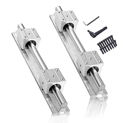 Image de CNCMANS Guide linéaire SBR20 400 mm 2 rails linéaires et 4 blocs de roulement SBR20UU Pièces CNC pour imprimante 3D machine à graver