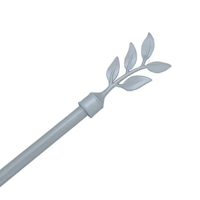 Image de Tringle Metal 120 a 210 cm avec enbouts déco (Tringle Feuilles Silver, déco)