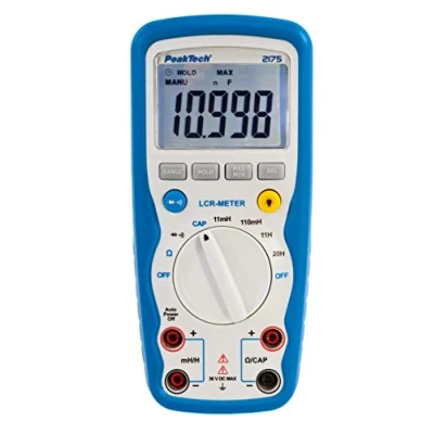 Image de PeakTech 2175 Mesureur LCR de Résistance, Capacité, Inductance, 11000 counts, Écran LCD Éclairé, Étanchéité IP67, Multimètre Numérique, Ampèremètre, Testeur Continuité