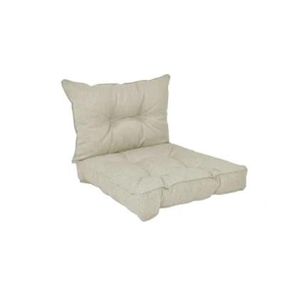 Image de POKAR Coussins de Jardin Extérieur Coussin Chaise Galette Chaise, 1 Lot 2 (1x d&#039;assise 60x60x10 cm + 1x Dossier 60x40x10 cm), Beige