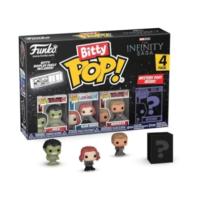 Image de Funko Bitty Pop! Marvel Hulk 4PK Hulk, Black Widow, Hawkeye et Une Mini Figurine Mystère en Surprise 2.2 Cm Comics Collectionnable Étagère Empilable Incluse Idée de Cadeau