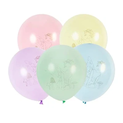 Image de Talking Tables Lot de 12 ballons pastel Décorations fête pour enfants Anniversaire des mères En latex avec motif imprimé et ruban à fixer Remplissez l&#039;air ou l&#039;hélium