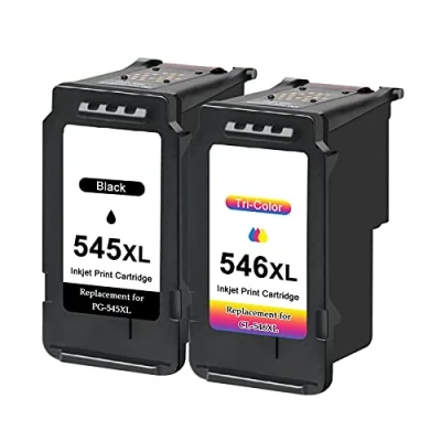 Image de Toner Kingdom Compatible PG 545XL CL 546XL Remplacement pour Cartouches d&#039;encre Canon 545 546 XL Pixma TS3350 MG2950 MG2550 TS3150 TS3450 TR4550 TR4650 MX495 MG2555S (1 Noir, 1 Tricolore)