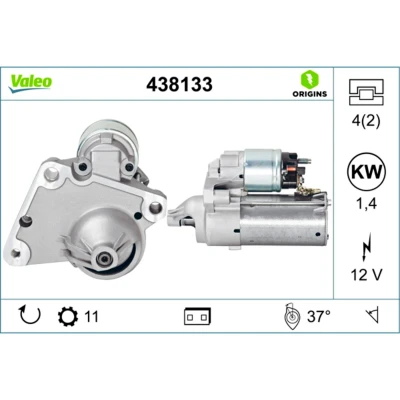 Image de VALEO NEW ORIGINAL PART 438133 Démarreur 12 1,4 11 PEUGEOT: Partner I Van, 407 SW, Combispace, CITROËN: C4 3/5 portes oscaro, mister auto,