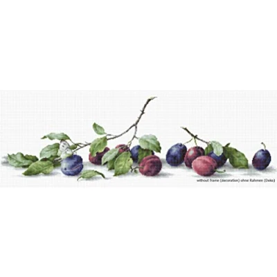 Image de Lucas S LB2257 Kit pour Point de Croix Compté Motif Prunes 18 x 57,5 cm