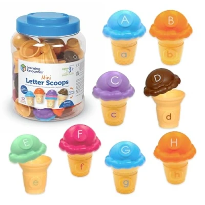 Image de Learning Resources Mini Boules, Jouets d&#039;alphabet, Apprendre, Jeux d&#039;orthographe, tri des Couleurs, Apprentissage Lettres, dès 3 Ans, LER6797