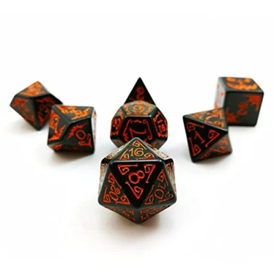 Image de Bescon Halloween Polyhedral Dice 7pcs Set, RPG Set d4 d6 d8 d10 d12 d20 d% of 7 DND