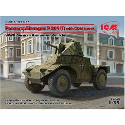 Image de ICM 35377 P 204(f) Chariot de Chantier avec Tourbe CDM, WWWII German Armoured Vehicle modèle Gris