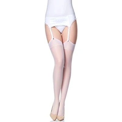 Image de Merry Style Bas Jarretelles pour Femmes Transparents, Porte Jarretelles, Modèle MS 226 15 DEN (Blanc, M L)